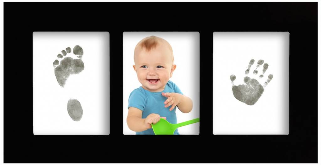 Marco huellas de bebé en 3D wengue y gris de Moldeartebaby - SaveMoney Blog